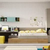 Cama juvenil con cama compacto Kubox y escritorio integrado de Lagrama