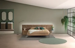 Composición de dormitorio con cabecero Zen decorado con textura de Devina Nais