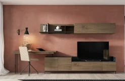 Composición mueble tv + módulo colgado + escritorio CL09 de Rodri Diseño