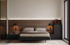 Dormitorio con cabecero Limit con luz LED de Lagrama