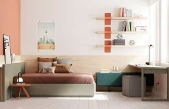 Habitación juvenil con cama Tau y cabezal Paralex de Lagrama