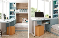 Habitación juvenil Up&Down 15 con cama abatible alta de Jotajotape