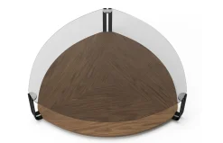 Mesa de centro cristal templado y madera nogal 2055 de Ángel Cerdá