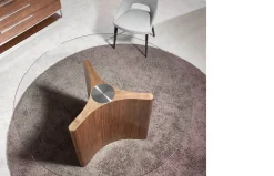 Mesa de comedor fija redonda cristal templado 1094 de Ángel Cerdá