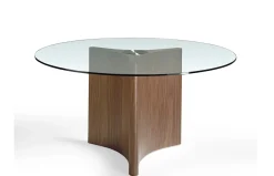 Mesa de comedor fija redonda cristal templado 1094 de Ángel Cerdá