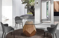 Mesa de comedor fija redonda cristal templado 1093 de Ángel Cerdá