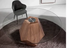Mesa de comedor fija redonda cristal templado 1093 de Ángel Cerdá
