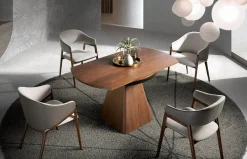 Mesa de comedor redonda extensible 1081 de Ángel Cerdá