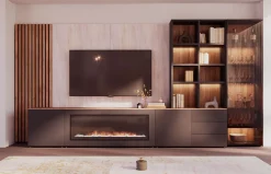 Mueble TV con chimenea eléctrica Qubic 2.0 - 834 de Piñero y Cabrero