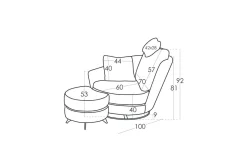 Sillón giratorio Roxane de Fama