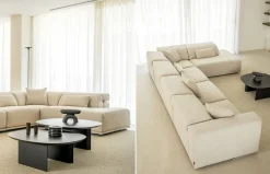 Sofá rinconera Barine con cabezal multiposición de Temasdos